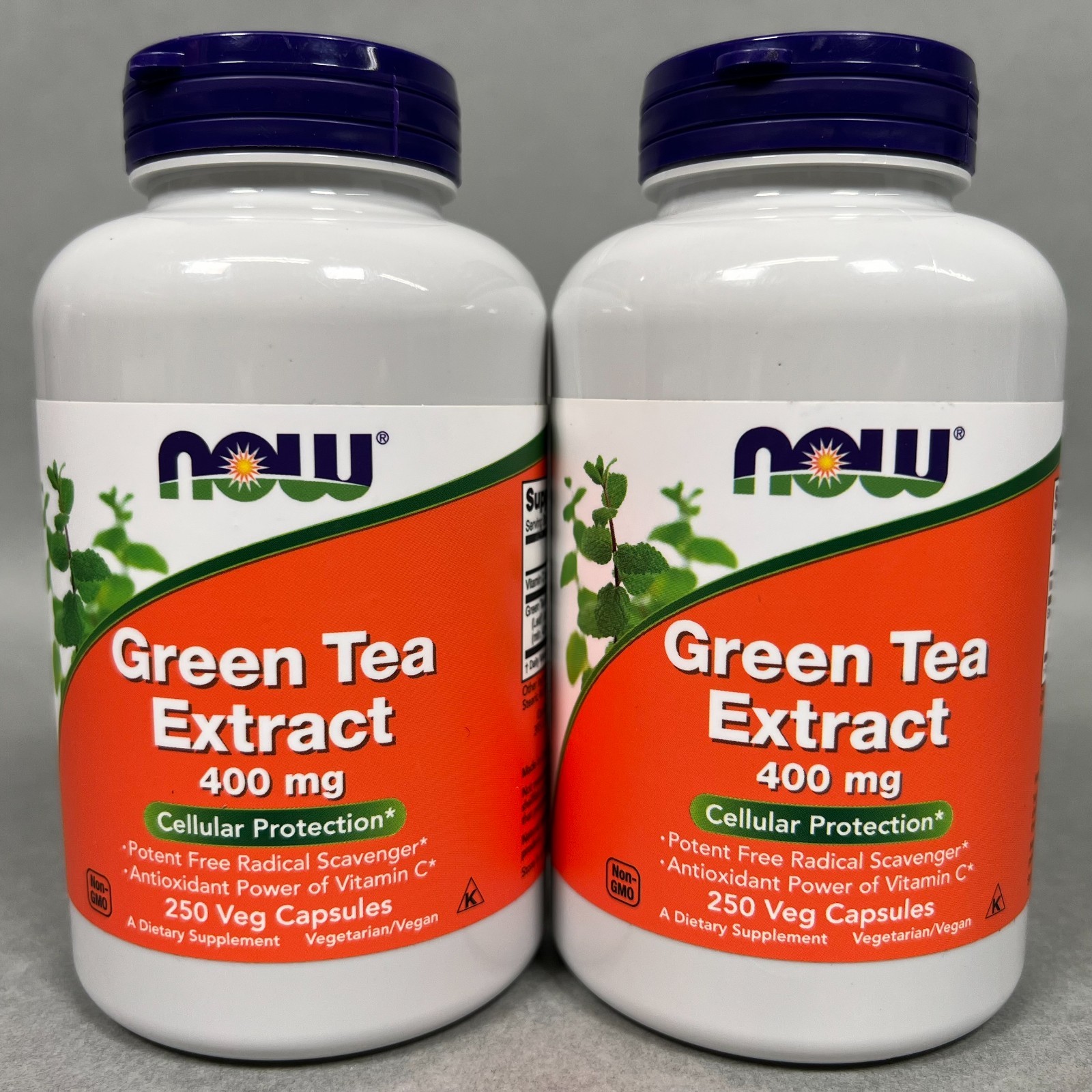 2 Pack NOW FOODS Green Tea Extract 400 mg 250 Veg Capsules LOT (500 Total) 2027