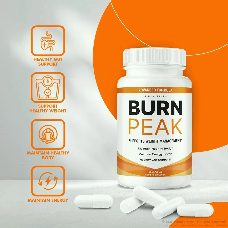 5 Pack Burn Peak for Advanced Weight Loss, BurnPeak Fat-Burner Formula 60 ct USA