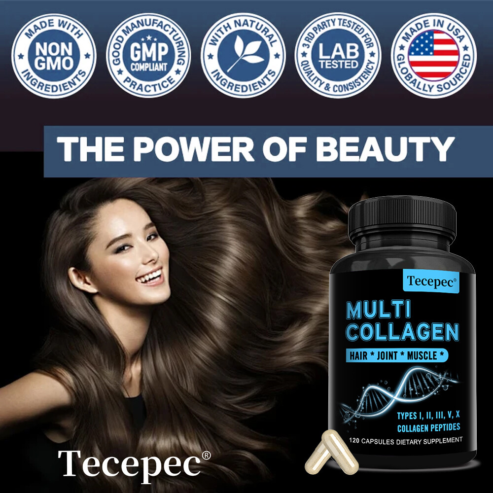 Multi Collagen Capsules-Type I,II,III,V,X Anti-Aging, Supports Hair,Joint,Muscle