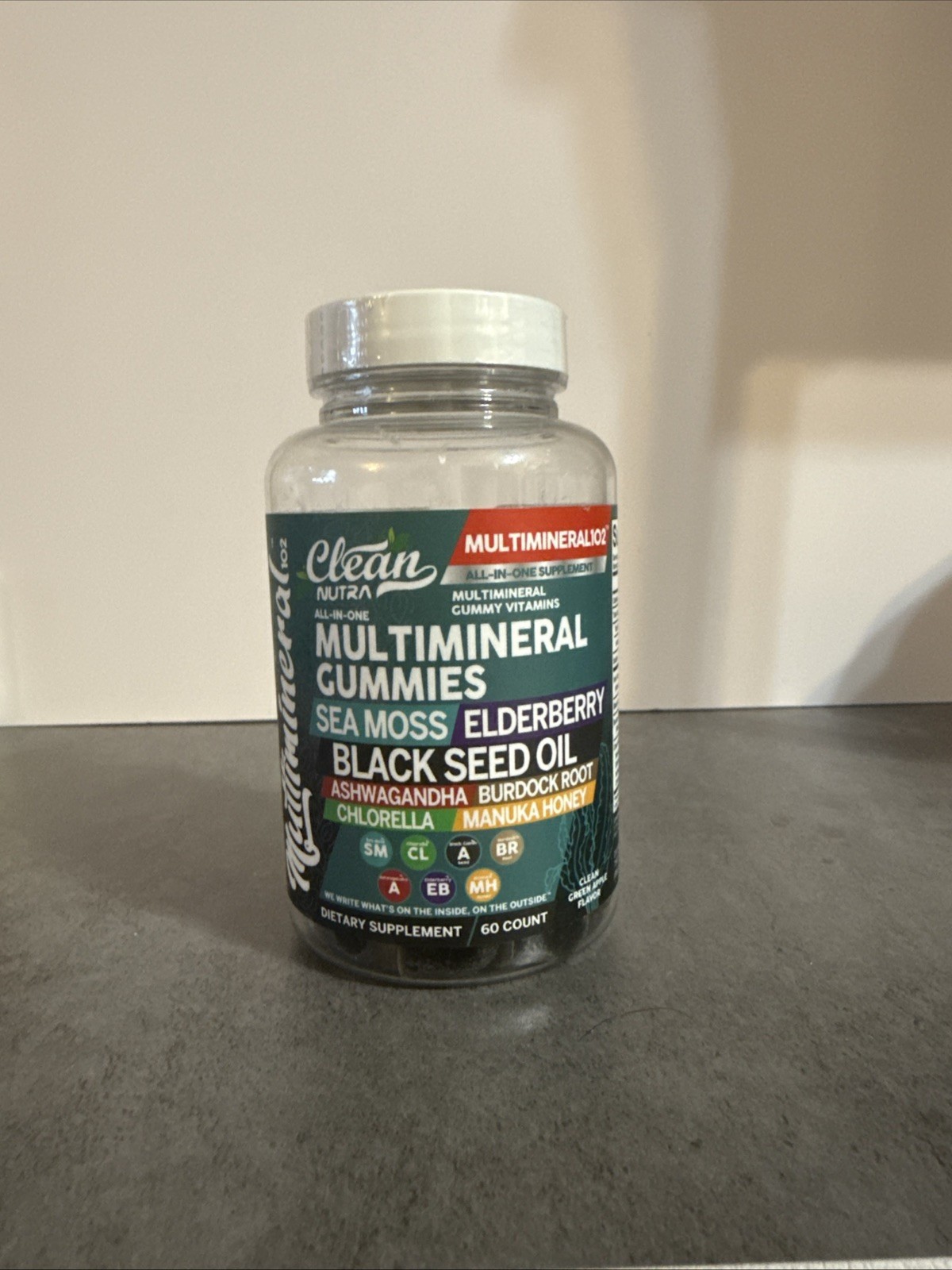 Clean Nutra Multimineral Gummies Sea Moss Elderberry Black Seed Oil 60ct