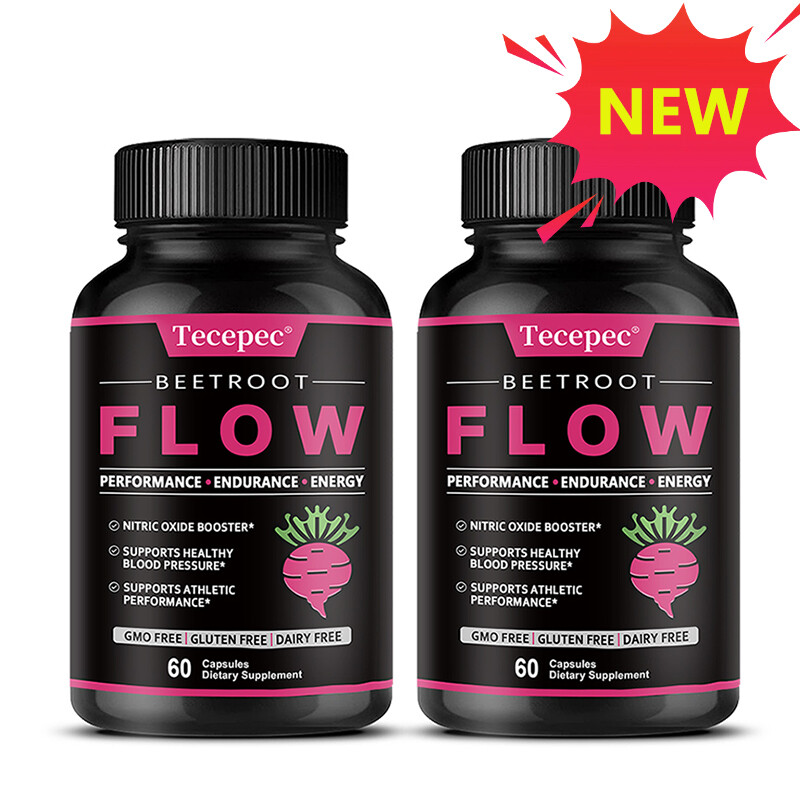 Organic Beet Root Powder 1300mg Per Serving,NITRIC OXIDE BOOSTER-60Caps*2bottles