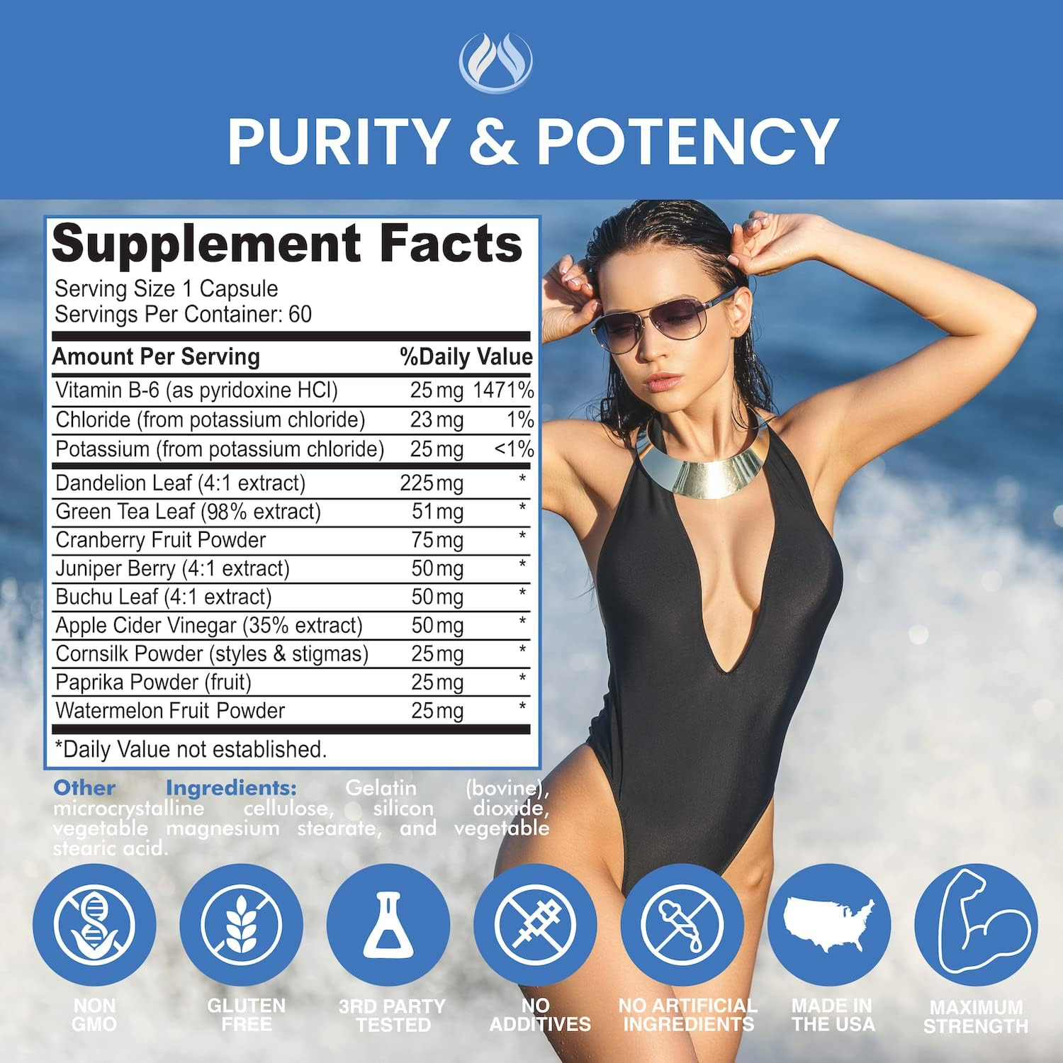 Water Pills Diuretic Water Retention, Liver Detox, Kidney Cleanse, Weight, Swell