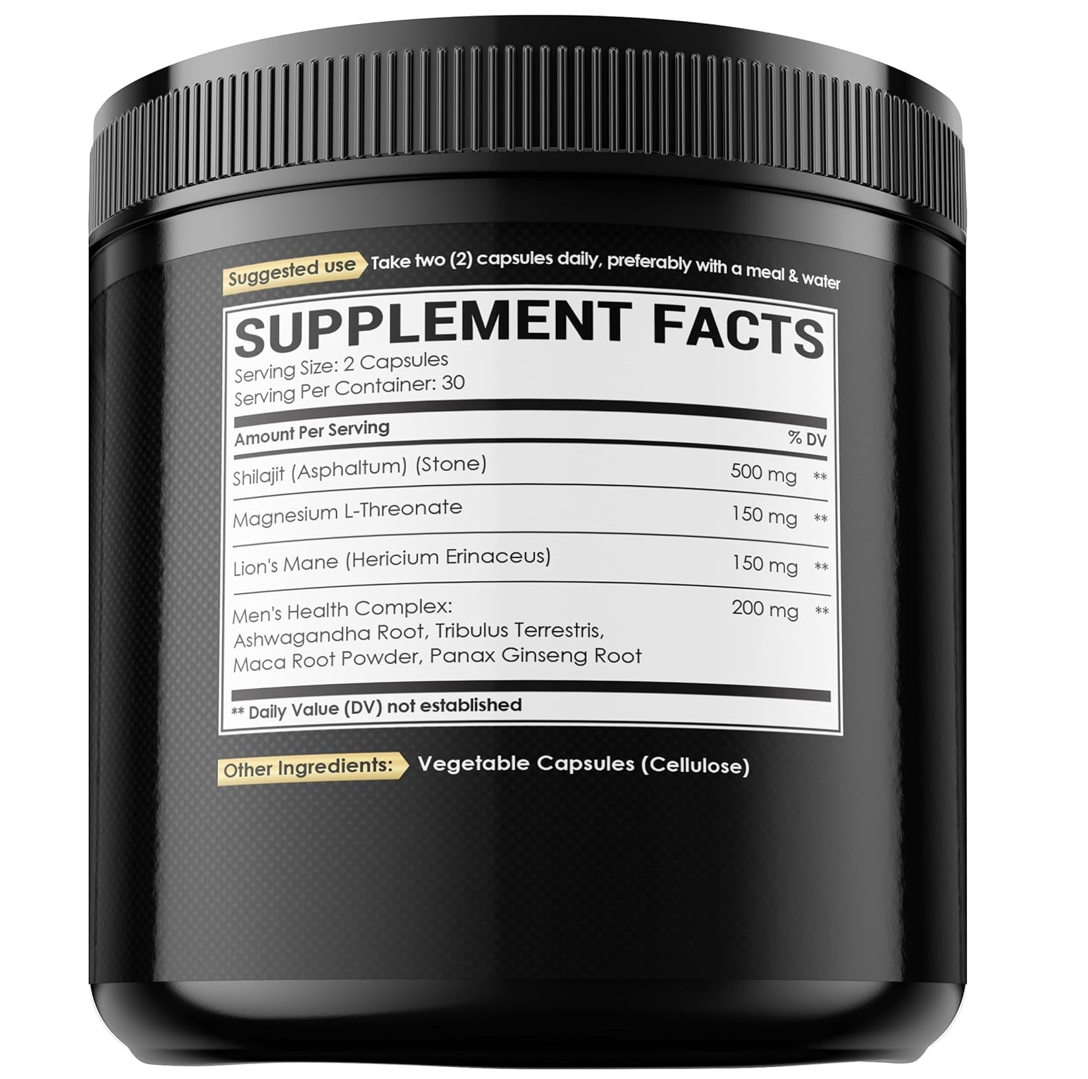 Shilajit Pure Himalayan Organic with Magnesium, Lions Mane, and Men Health Compl