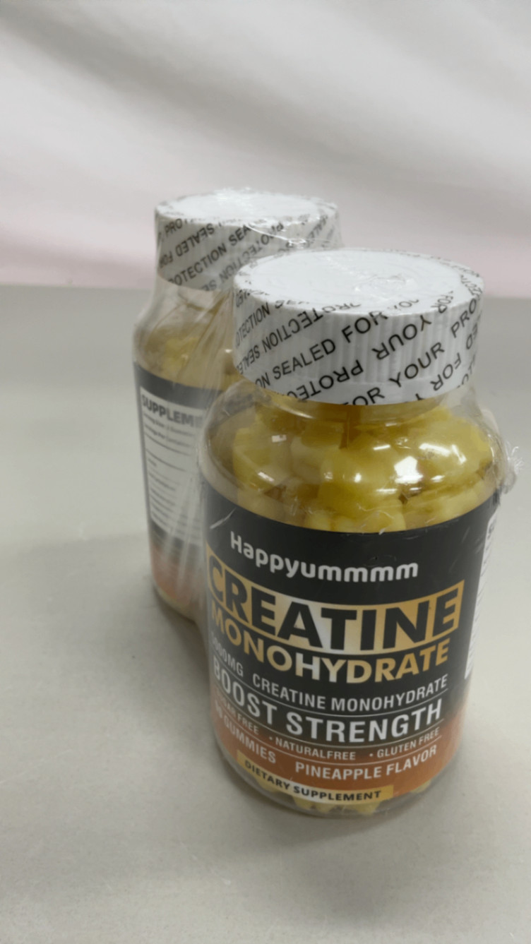 Happyummmm Creatine Monohydrate Gummies 5000MG Pineapple 2pk