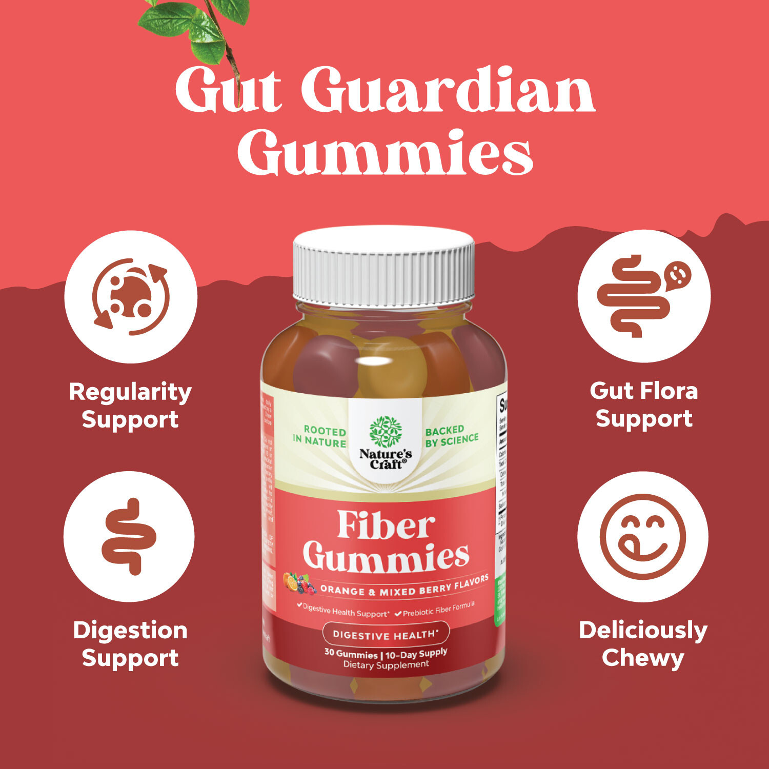 Tasty Prebiotic Fiber Gummies for Adults – High Fiber Supplement Gummies