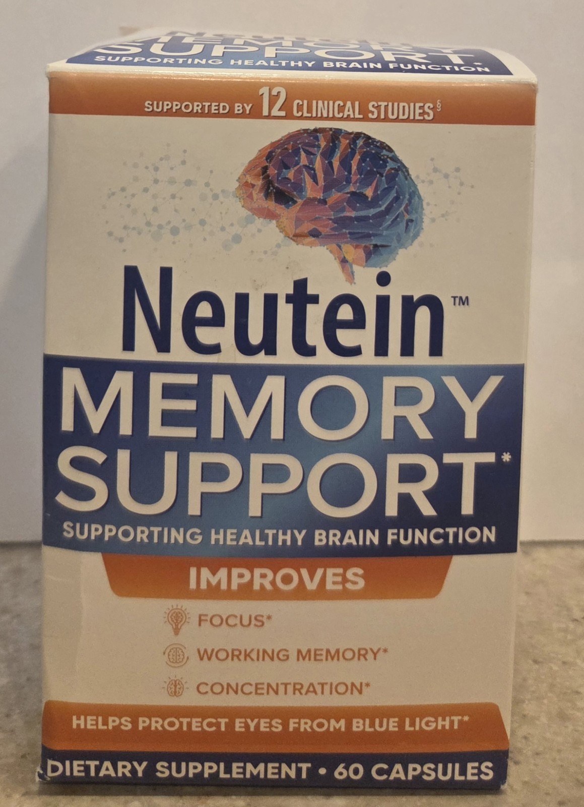 Neutein Naturally Improve Memory Loss Focus Support 60 Capsules Exp. 02/2027