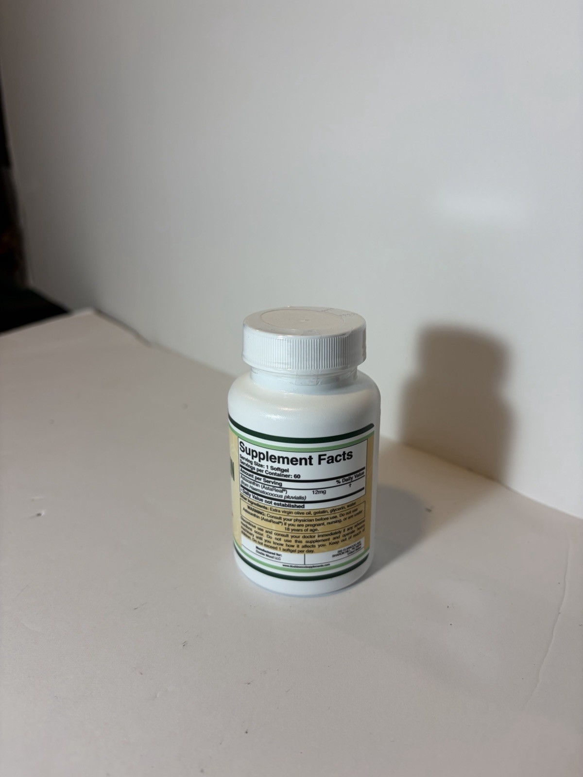 Double Wood Supplements Astaxanthin 12mg 60 Softgels Dietary Supplement