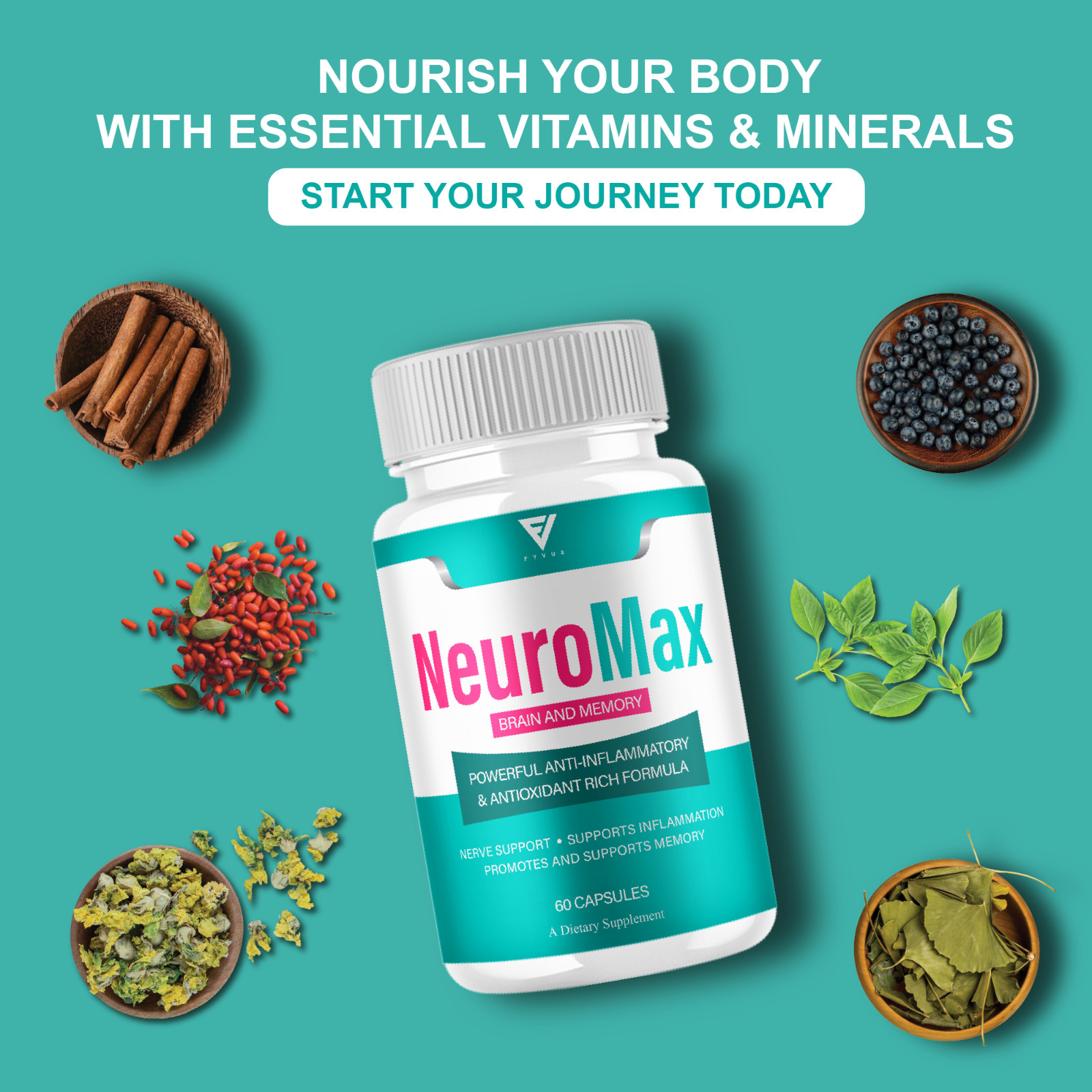 (3 Pack) NeuroMax Brain and Memory Support, Neuro Max Capsules (180 Capsules)