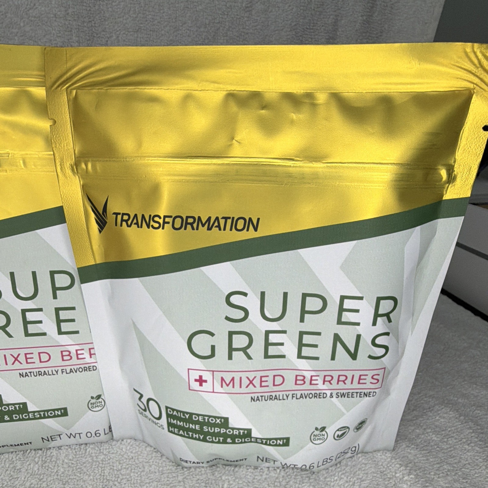 Transformation Super Greens Mixed Berries Powder Vegan Gluten Free 0.6lb 252g