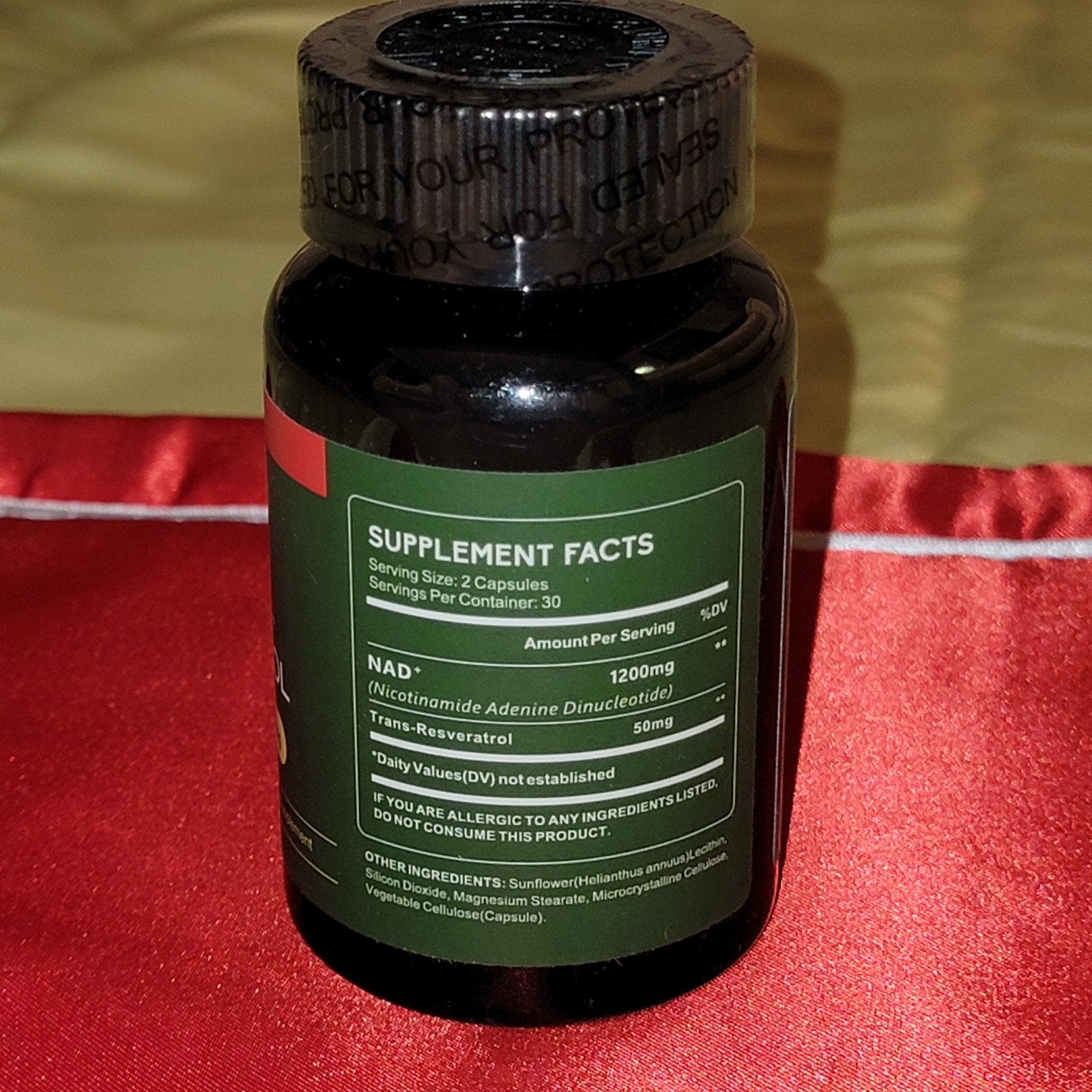 YMINGKJ NAD+ + Trans-Resveratrol 1250mg 60 Veg Capsules