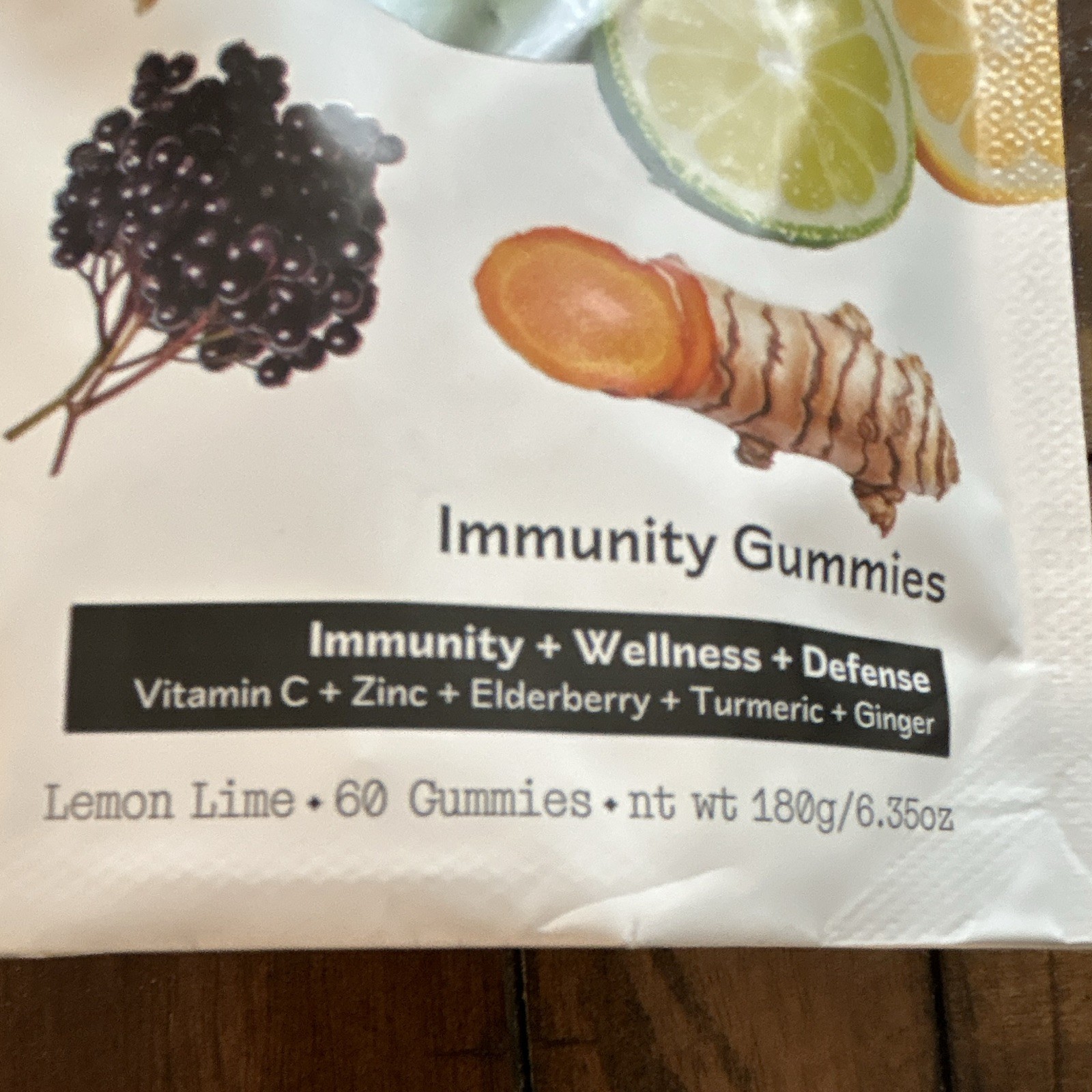 Barker Wellness Co Immunity Gummies Lemon Lime 60 ct Exp 02/2027