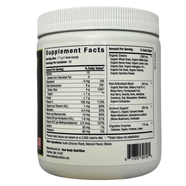 SUPER GREENS & REDS – MIXED BERRY FLAVOR – 270 GRAMS