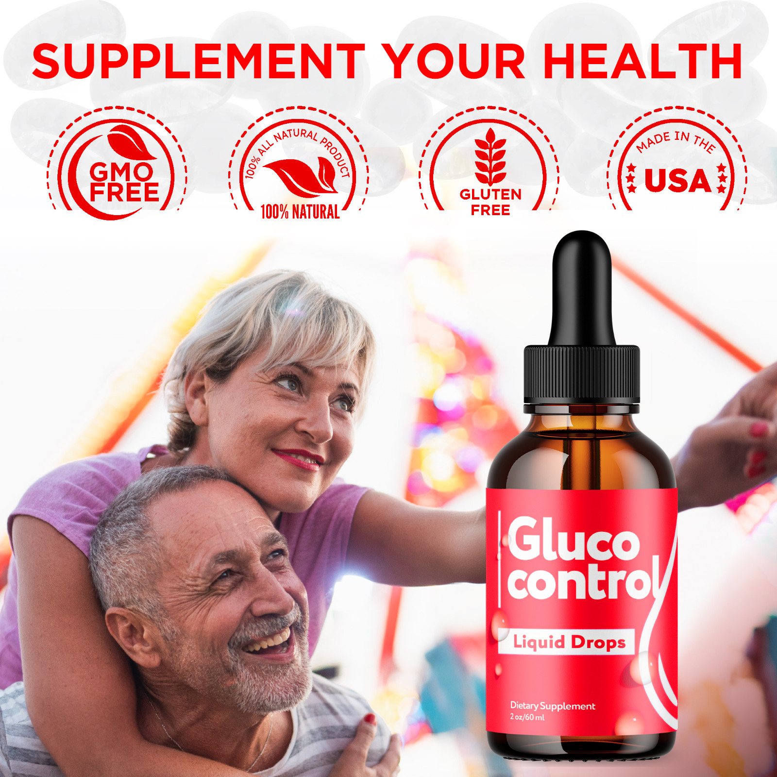 (5 Pack) Gluco Control Blood Support Drops Advanced Vitamin Supplement 2ML