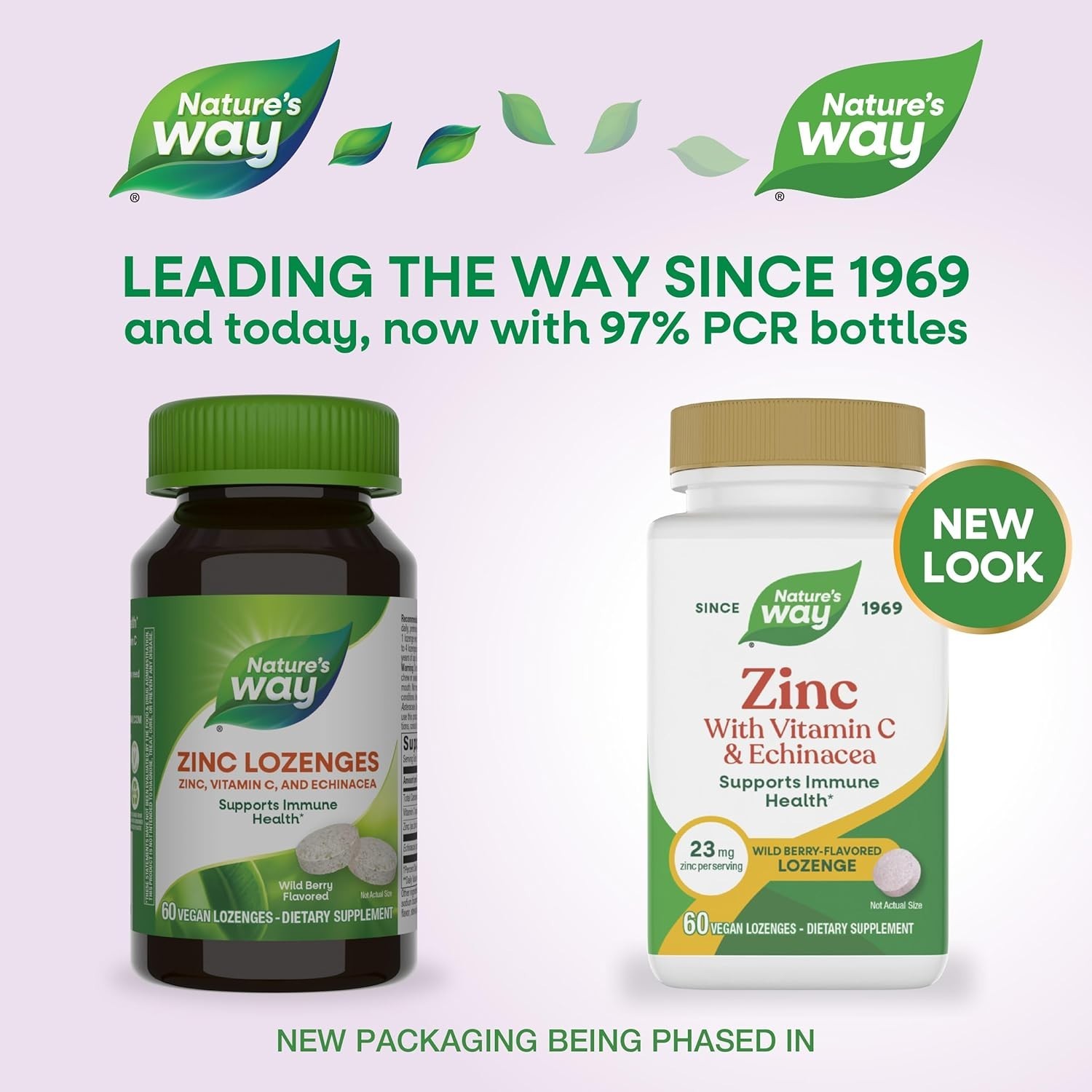 Nature’s Way Zinc Lozenges with Vitamin C & Echinacea, Wild Berry, 60 Lozenges