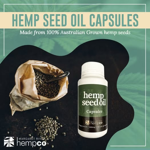 Margaret River Hemp Co – Hemp Seed Oil Capsules 120 Hemp Store Organic Vegan …