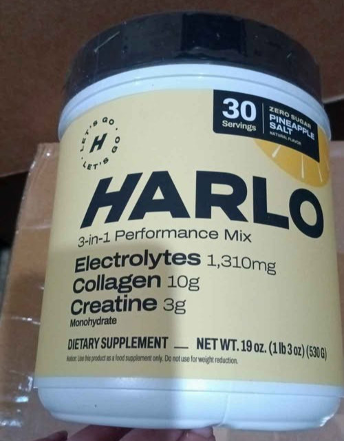 Harlo 3-in-1 Performance Mix Electrolytes, Collagen, Creatine Pineapple Salt