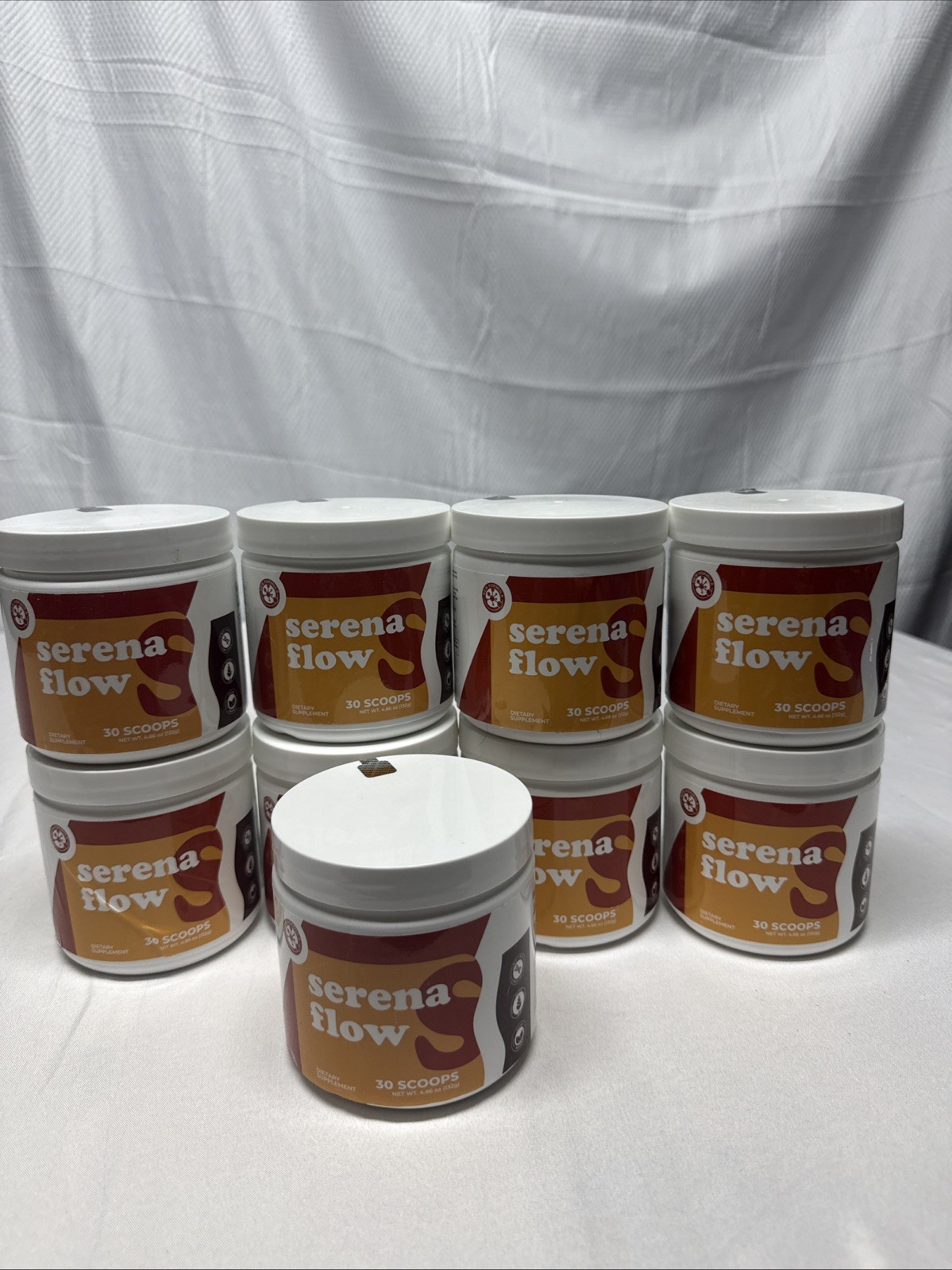 Serena Flow Dietary Supplement 4.66oz (30 Scoops each) 9 Bottles.