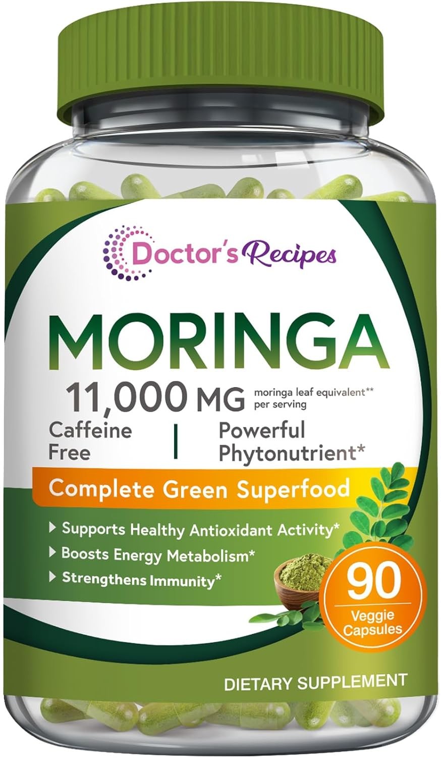 Doctor’s Recipes Moringa 11,000 mg Strength, Complete 90 Count (Pack of 1)