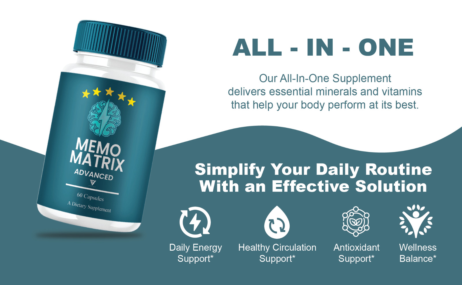 (5 Pack) Memo Matrix Advanced Capsules, Memo Metrix Brain Support (300 Capsules)