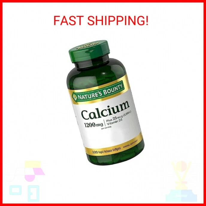 Nature’s Bounty Calcium 1200 mg with 1,000IU Vitamin D3, Bone Health – 220 Count