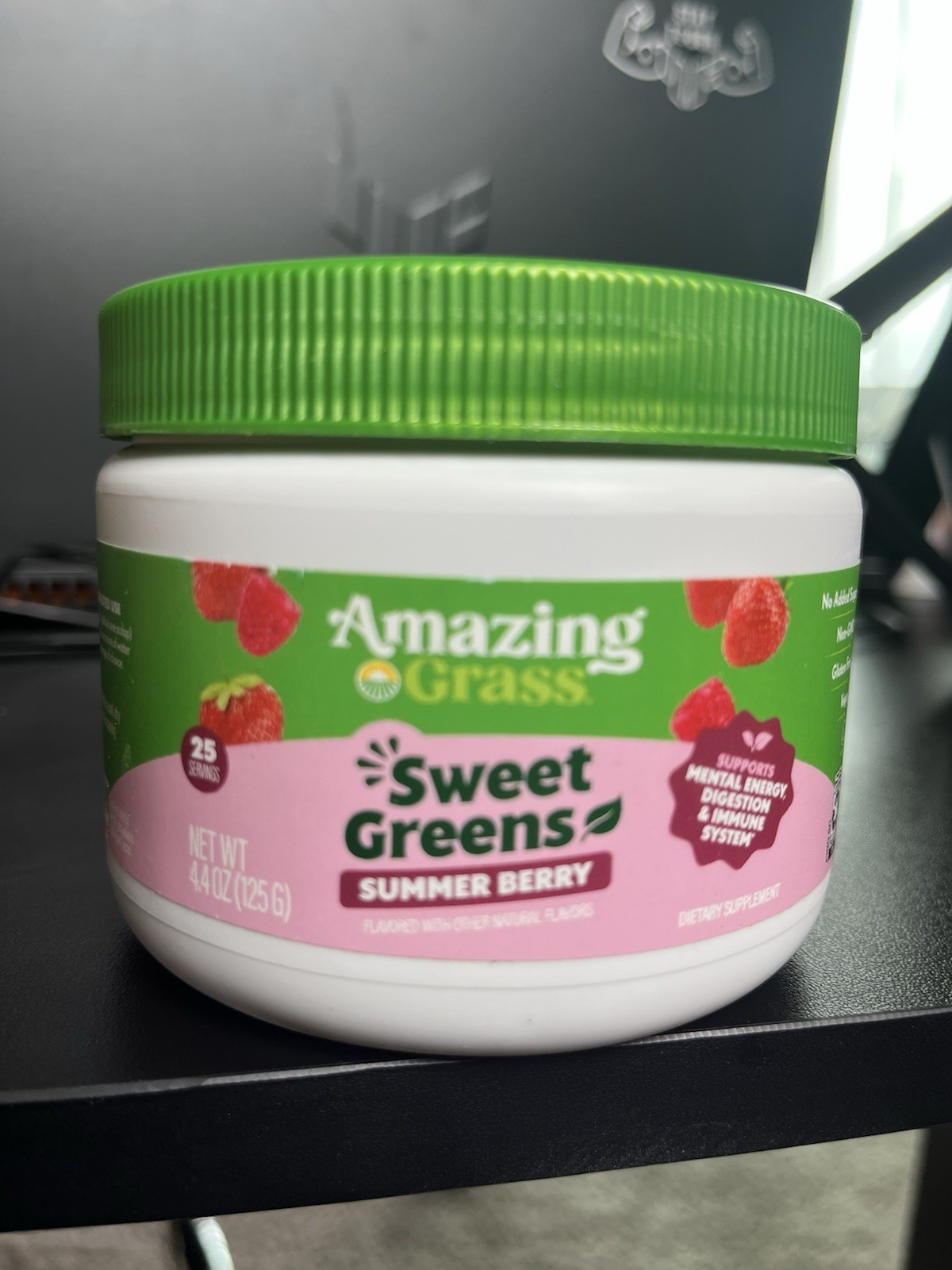 Amazing Grass Greens Powder Summer Berry Vegan Gluten-Free Non-GMO 4.4 oz