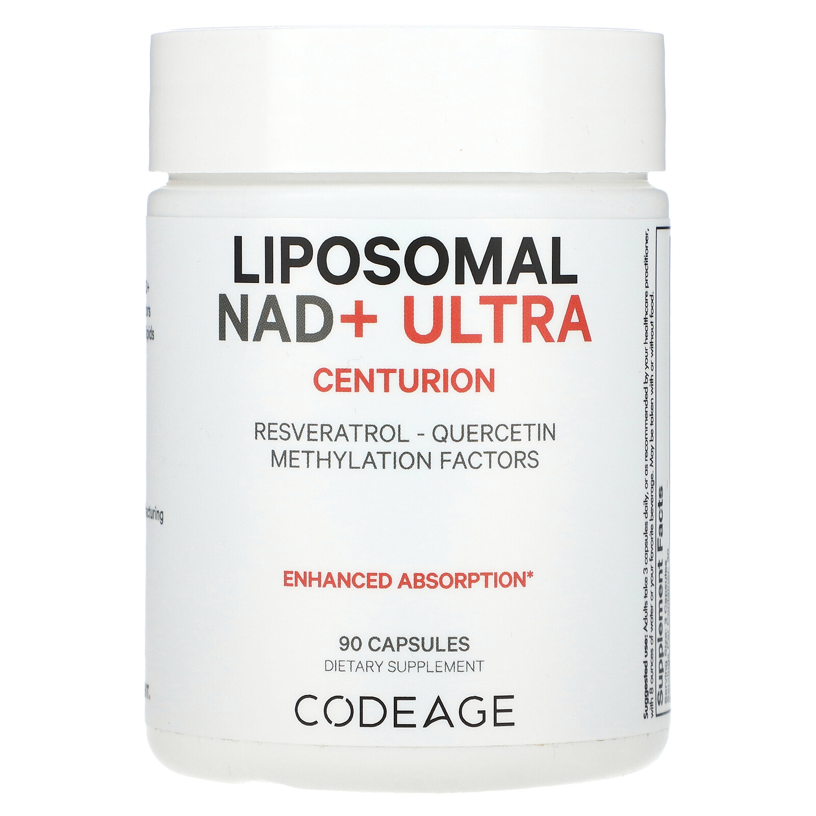 Liposomal NAD+ ULTRA, Resveratrol, Quercetin, Methylation Factors, 90 Capsules