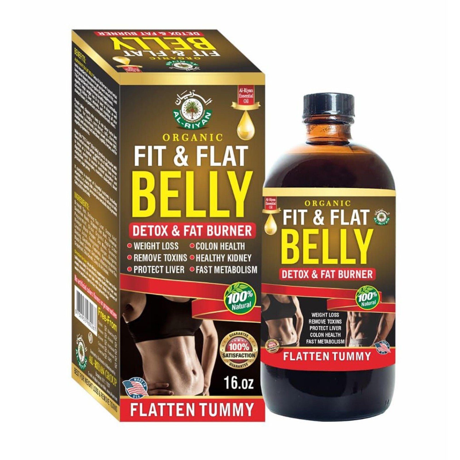 ORGANIC FIT & FLAT BELLY DETOX & FAT BURNER. FLATTEN TUMMY FOR MAN & WOMEN