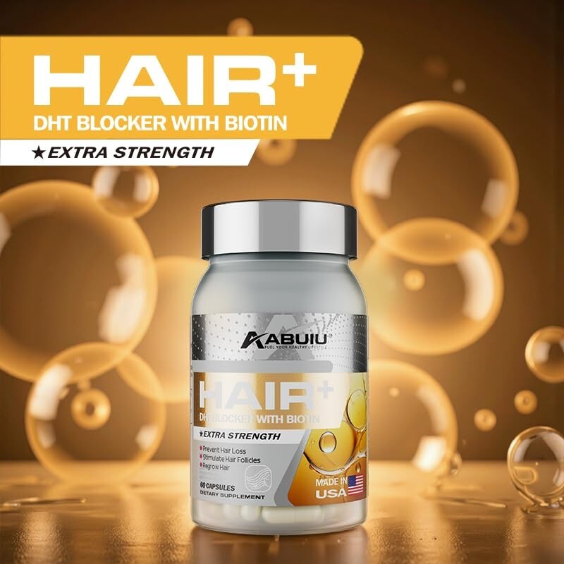 (2-PK) Biotin Vitamins DHT Blocker Supplement Supports Healthy Hair (60 Caps)