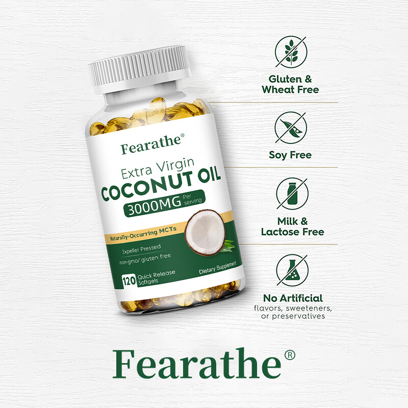 Coconut Oil Softgel Improve Digestive Heart Heart Skin Health Burn Fat 120