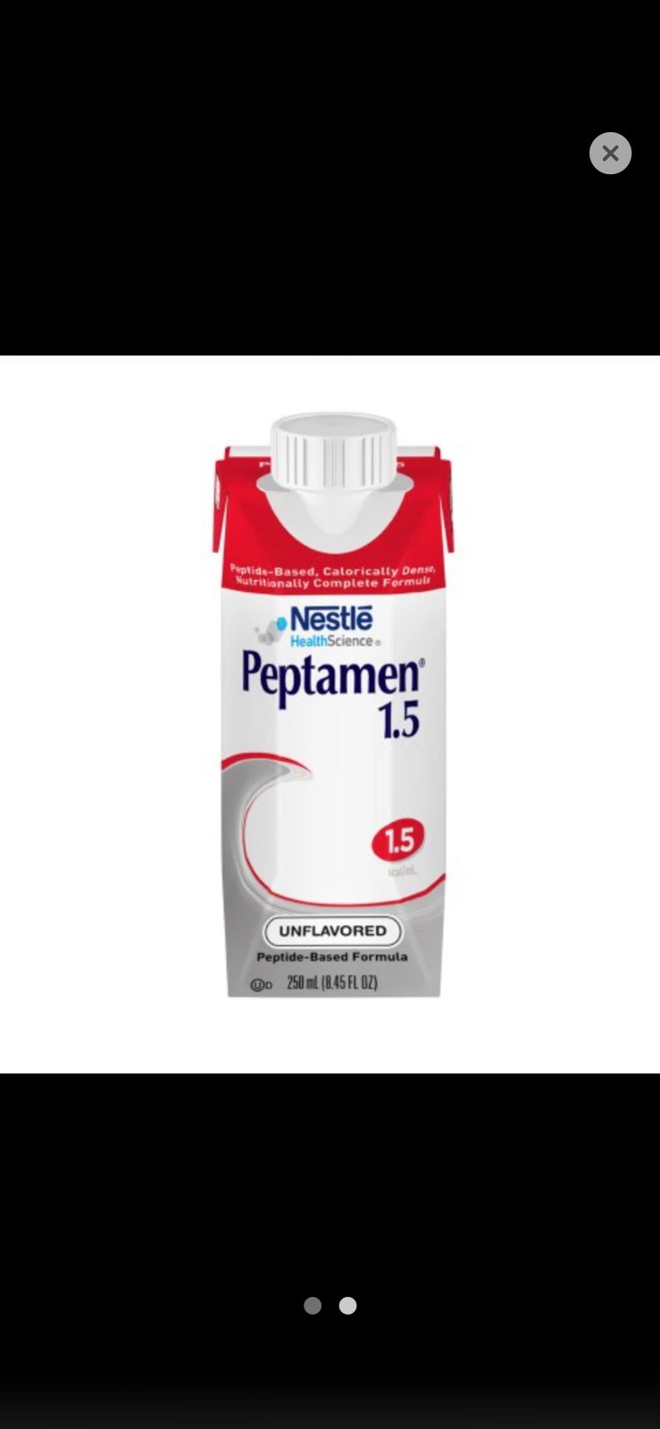 Nestle Peptamen 1.5 Oral Supplement Unflavored 250 mL Carton 24 Ct exp Mar 2026