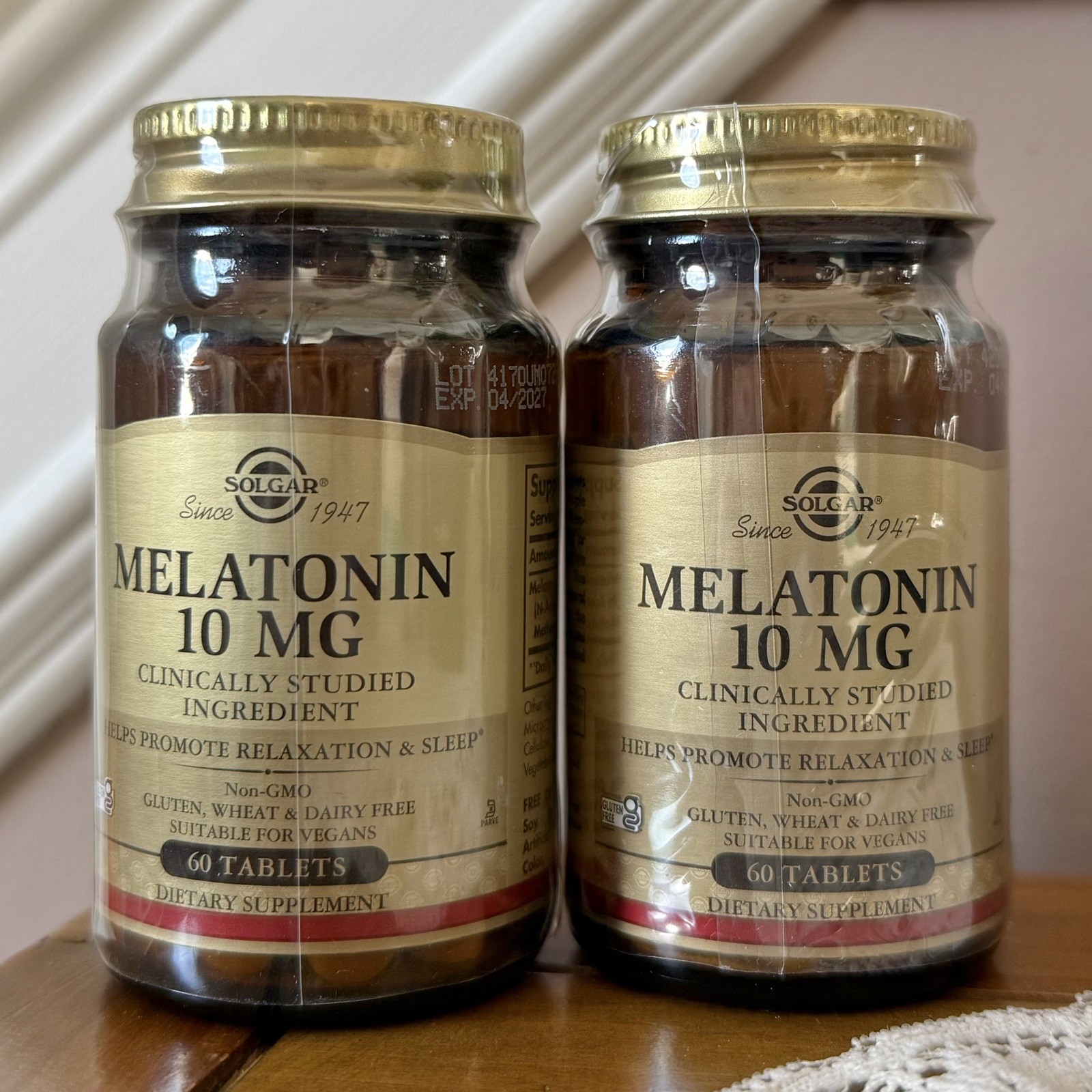 Solgar Melatonin 10 mg 60 Tablets, Support Sleep and Relax, 2 PACK Exp 06/2027