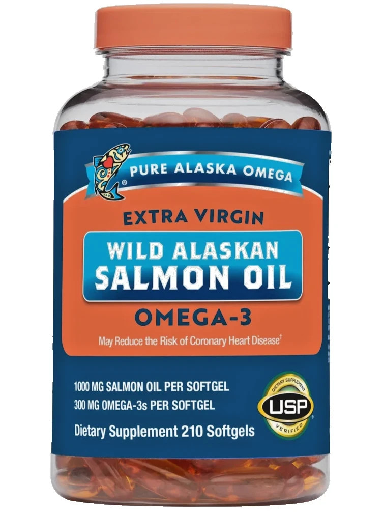 Pure Alaska Omega Wild Salmon Oil 1000mg 210 Softgels 300mg Omega 3 Exp: 11/27