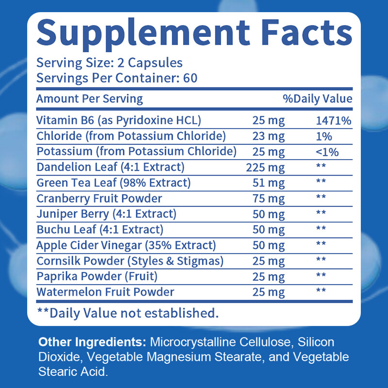 Water Away Supplement for Fast Bloating & Swelling Relief Natural Diuretic Caps
