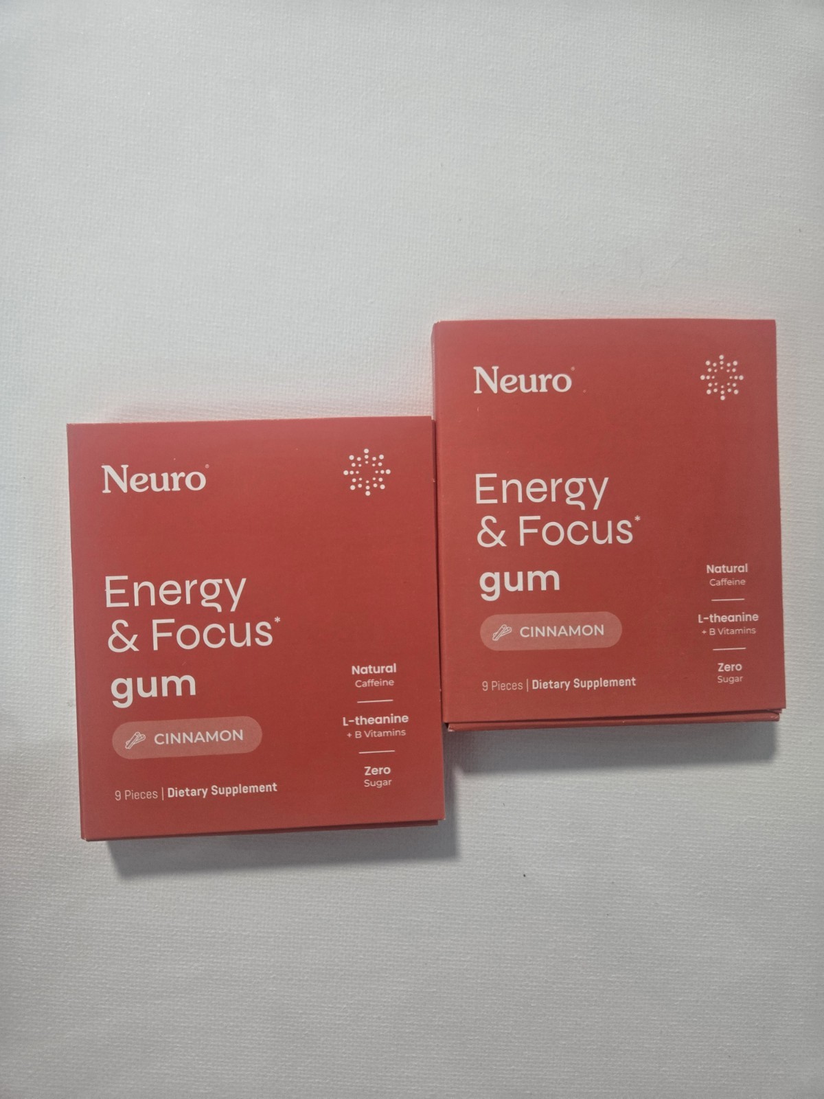 Neuro Gum L-theanine B-12 Nootropics Caffeine 2pk 18 pcs Cinnamon Flavor