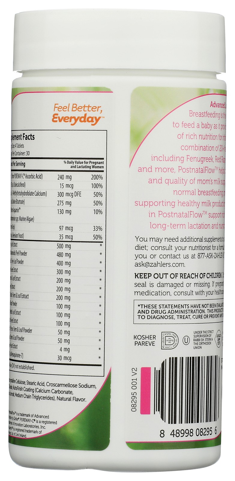 Postnatal Flow Zahler 120 Tablets Breastfeeding & Support Supplement 1 Pack