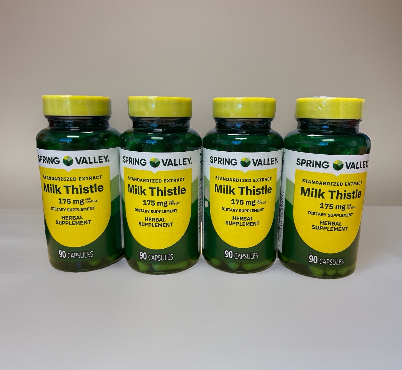 Spring Valley Standardized Extract Milk Thistle 175mg 90ct each 4 Bottle Bundle