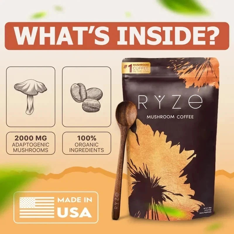 Ryze Organic Mushroom Matcha + Coffee- 30 Servings Sealed Exp 2028 FREE SHIPPING