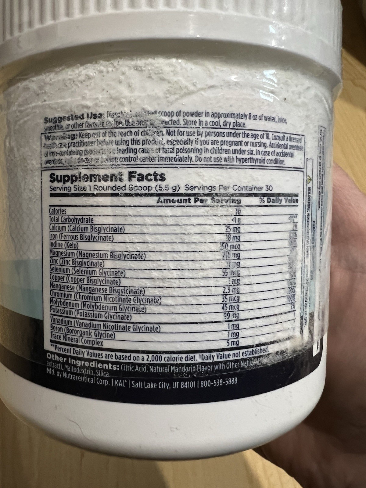 KAL Total Mineral+ Bone Health Mandarin Drink Mix Powder 5.8oz Gluten-Free