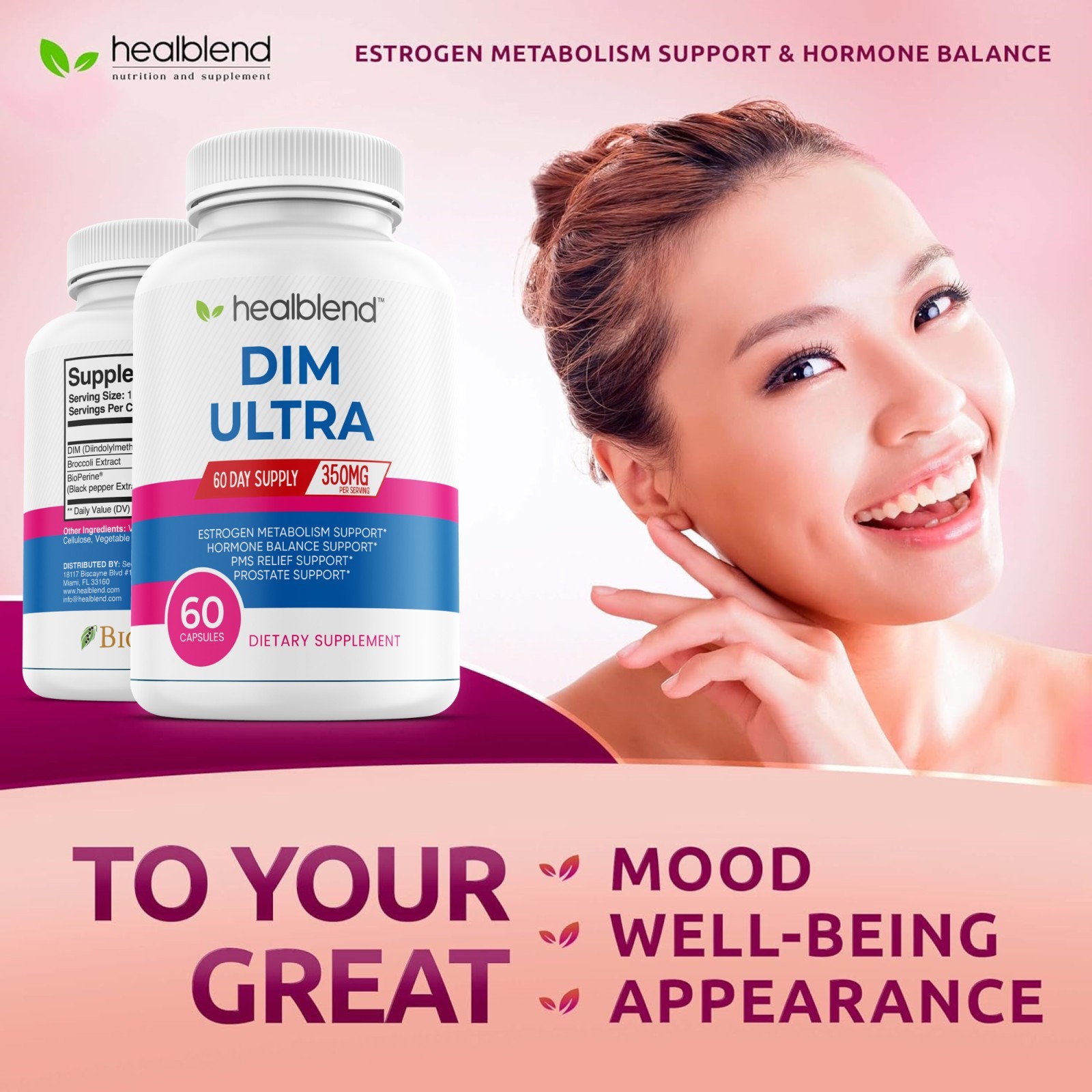 Ultra DIM Capsule for Women Estrogen Hormone Menopause Energy Support PMS Relief