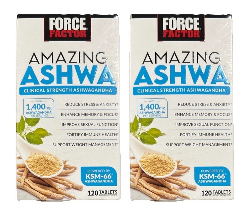 Force Factor Amazing Ashwa Tablets Ashwagandha Supplement 240 Tablets 12/27+