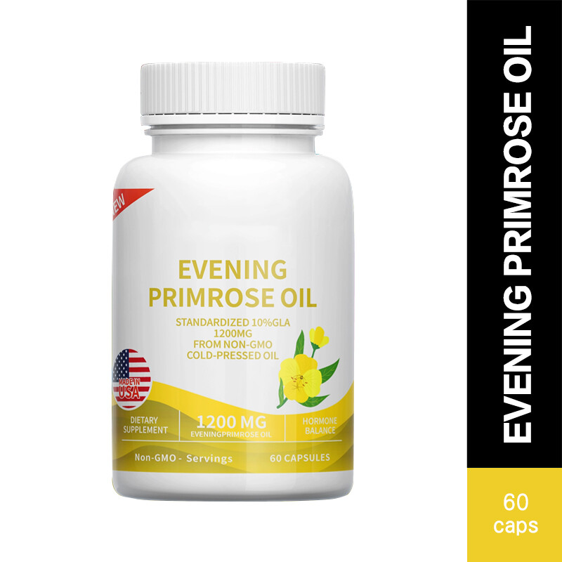 EVENING PRIMROSE Oil STANDARDIZED 10%GLA 1200MG FROM NON-GMO COLD-PRESSED OIL