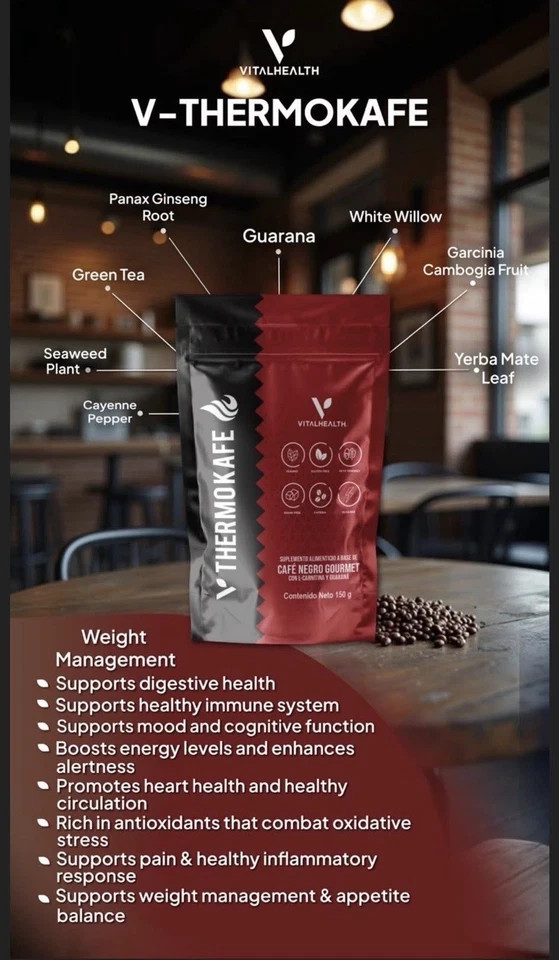 Vital Health ThermoKafe Coffee – Weight Management Digestion Circulation Support