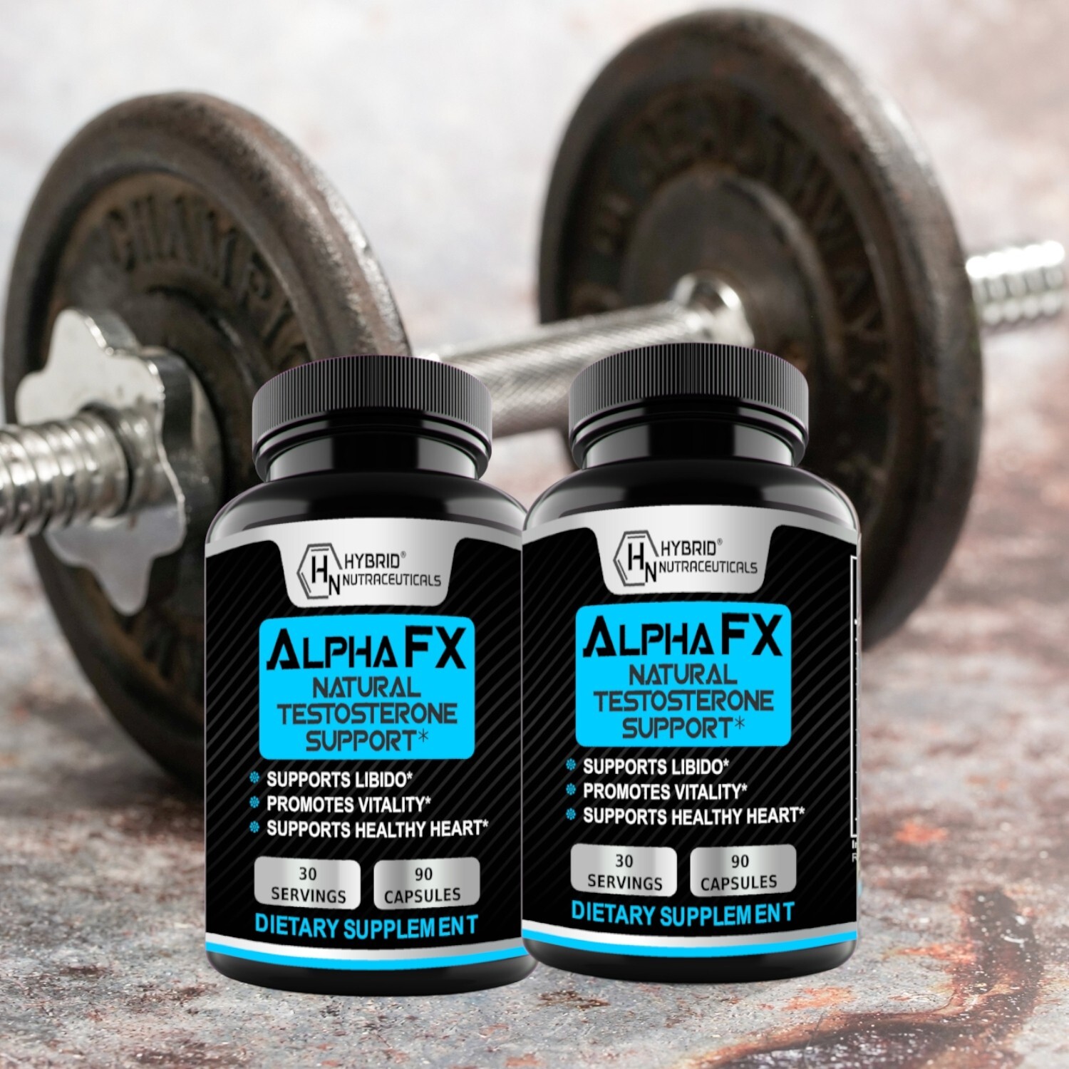 AlphaFX Men’s Testosterone Booster, Estrogen Blocker, Energy, Libido (2-Pack)
