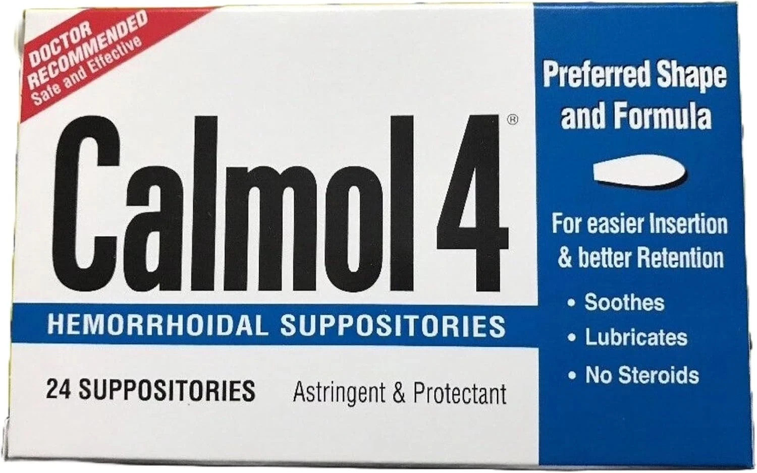 Calmol 4 Hemorrhoidal Suppositories with Soothing Natural Ingredients 24 Count