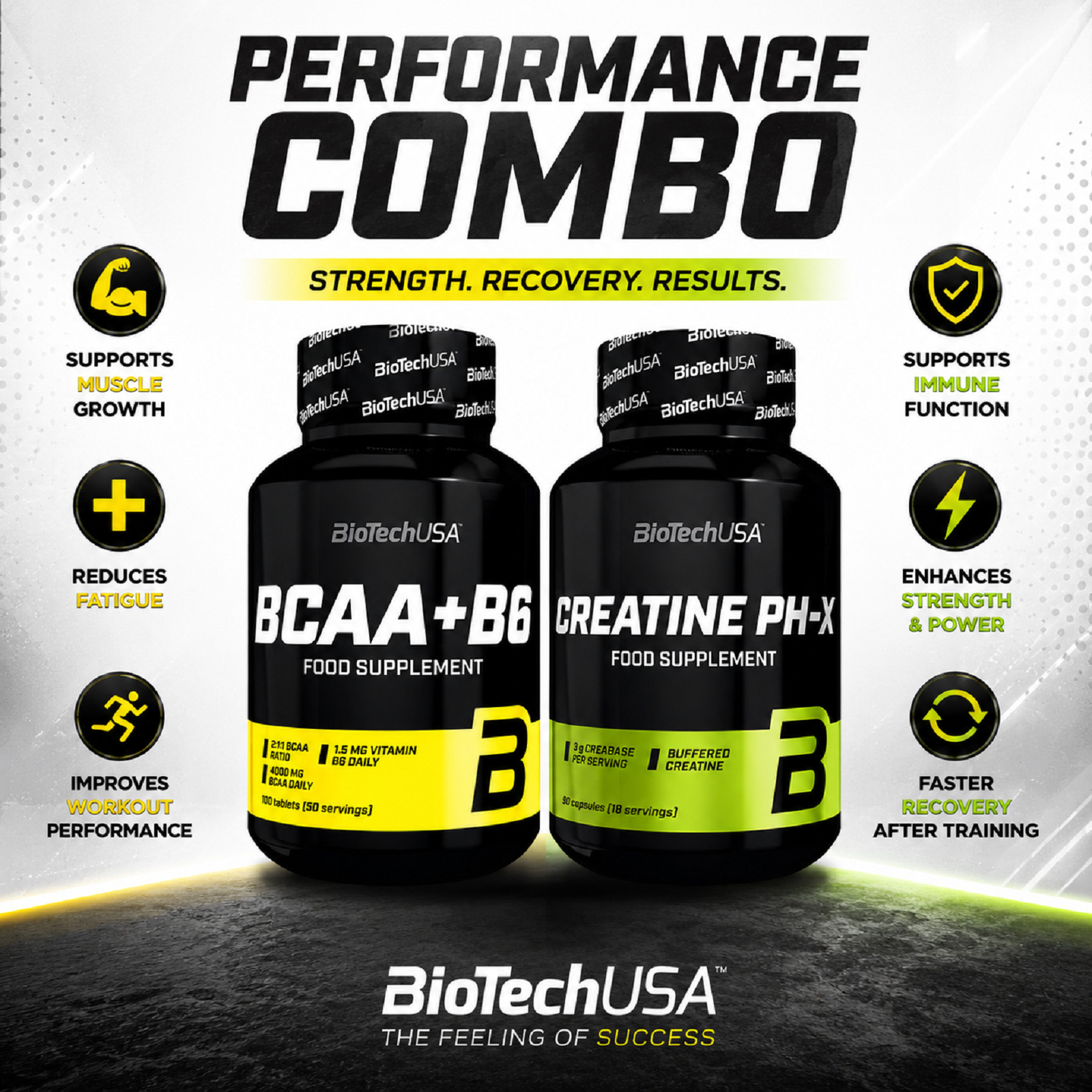 BCAA + VIT B6 + CREATINE PH-X – More energy Muscle growth Recovery Regeneration