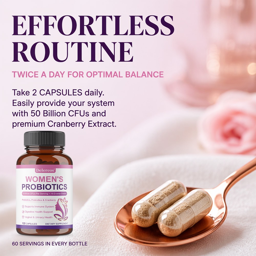 Women Probiotic Caps,50Billion CFU with Cranberry For Digestion,Immune 30~120CT