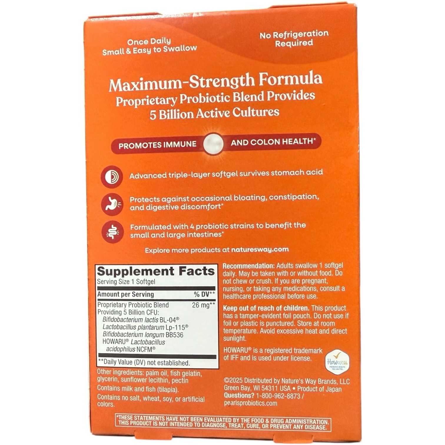 (3) Nature’s Way Max Potency Probiotic 30EachSoftgels Pearls EsySwallow 12/2026+