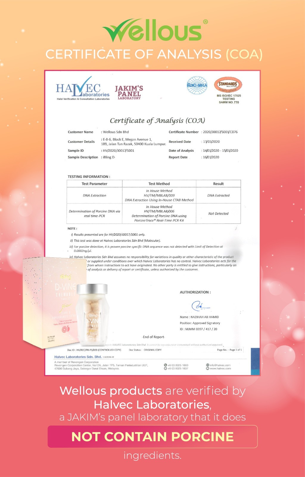 Wellous Ibling D-VINE Pomegranate Collagen Skin Whitening Stop Melanin Cells