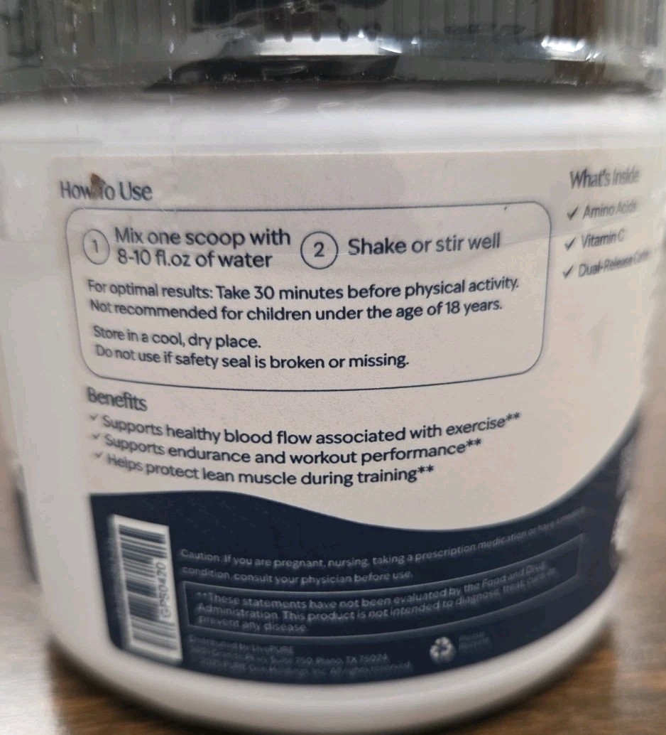 LivePURE GPS Circulate~Strawberry Kiwi~8 oz~EXP: 11/27 Sealed~New Packaging