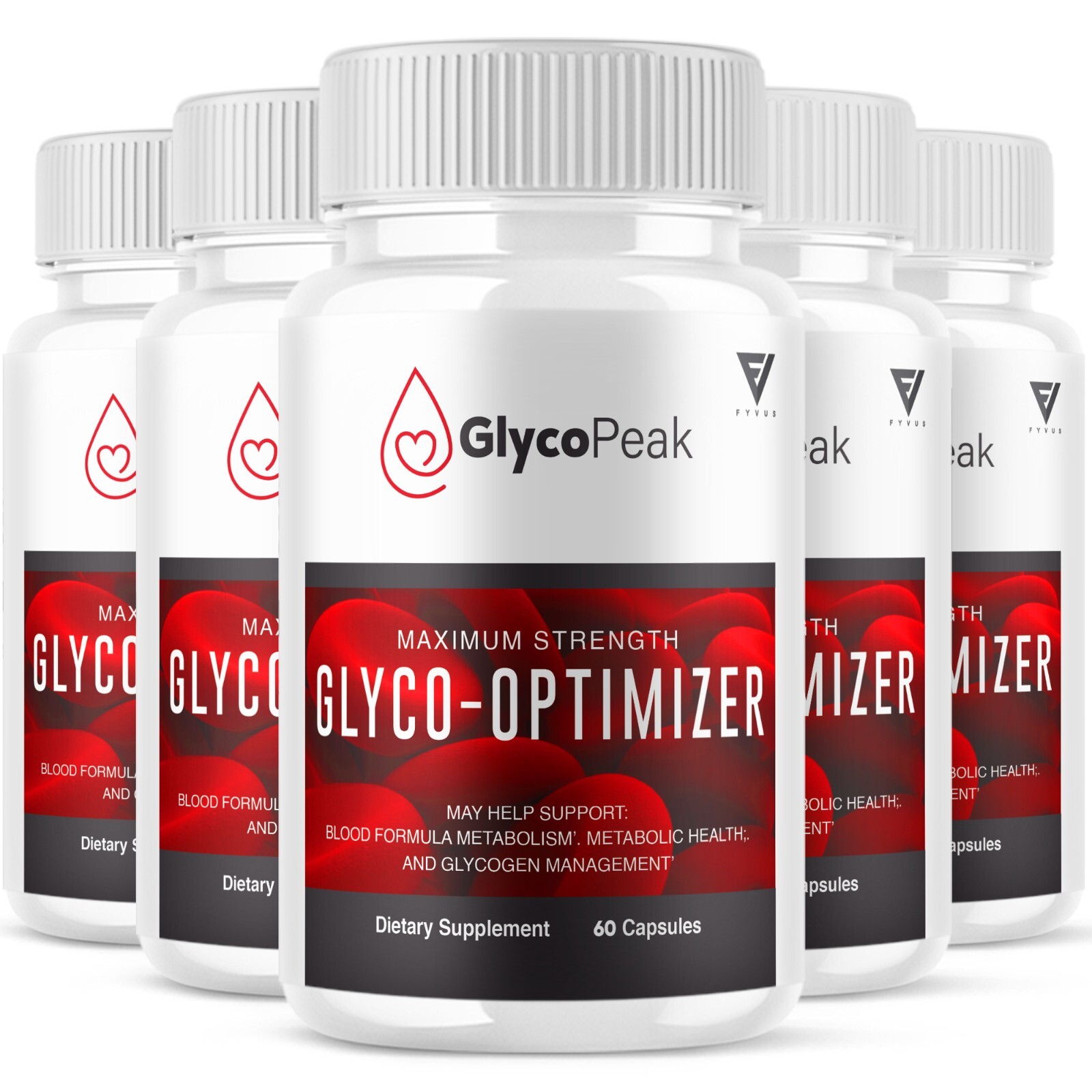 (5 Pack) GlycoPeak Glyco Optimizer Pills Glyco Peak Capsules (300 Capsules)